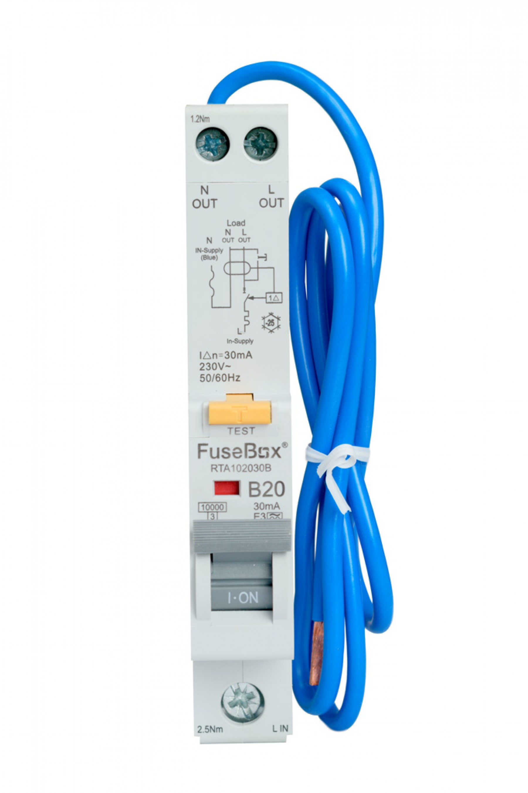 FUSEBOX RTA102030C 20A 30MA TYPE A RCBO